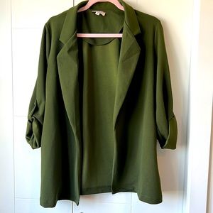 Relaxed fit olive/army green blazer